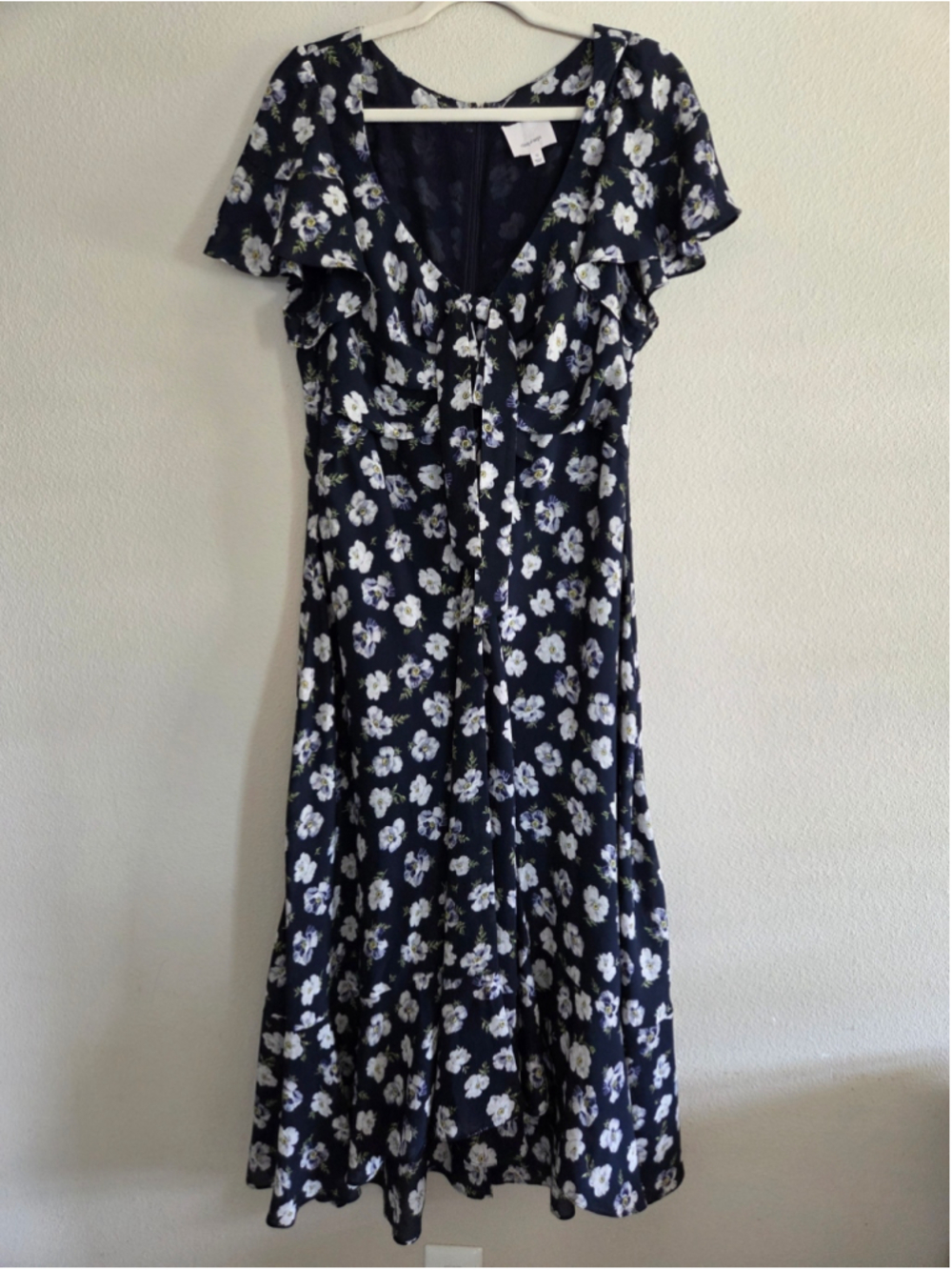 Cinq à Sept Isha Floral Midi Dress Size 12 Romantic 90s Grunge Feminine